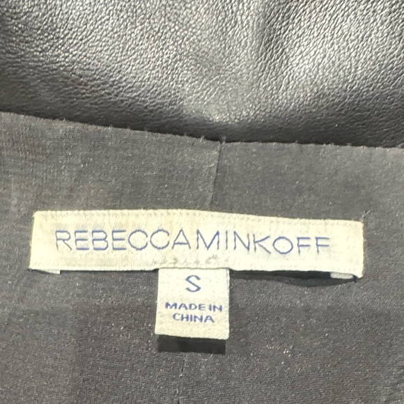 Rebecca Minkoff Black Leather Jacket with Embroidered Floral Accents - Picture 11 of 12